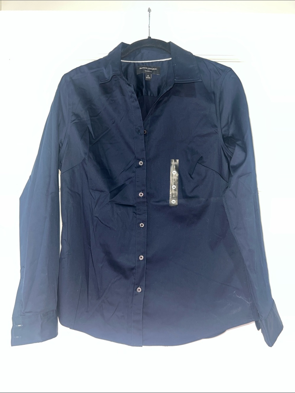 Banana Republic Dark Navy Cotton Button-Down Shirt